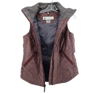 Columbia Small Maroon Interchange Puffer Vest Quilted Outdoor Gorpcore Hiking